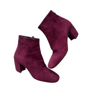 Prada Burgundy Suede Women's Sz 38 1/2 Ankle Booties